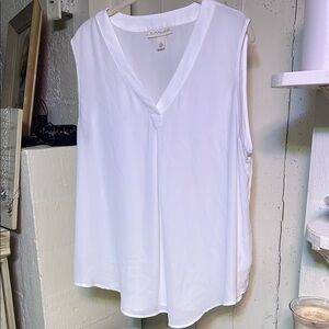 EmmaLine White Relaxed Sleeveless Blouse